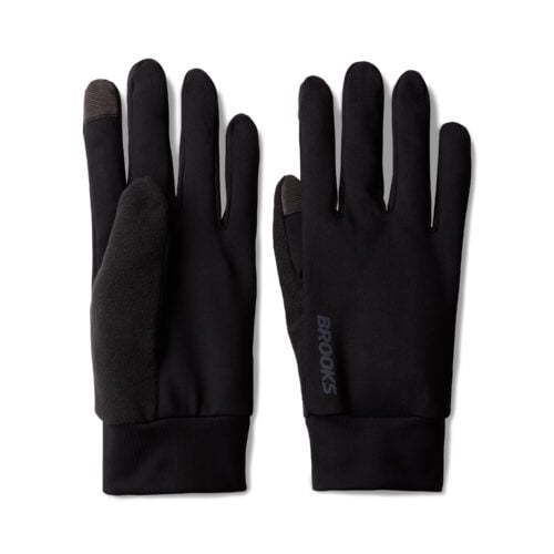 Brooks Dash Midweight Glove -juoksukäsineet edestä – lämpimät ja kevyet käsineet viileän sään juoksuun