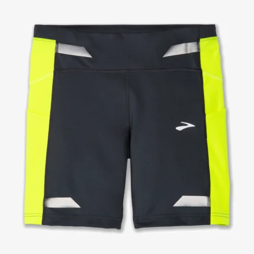 Brooks Women's Run Visible 6" Short Tight -naisten heijastavat juoksushortsit pimeään juoksemiseen.