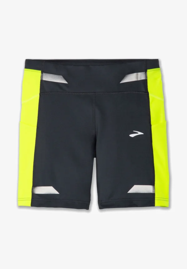 Brooks Women's Run Visible 6" Short Tight -naisten heijastavat juoksushortsit pimeään juoksemiseen.