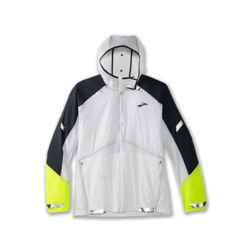 Brooks Run Visible Convertible Jacket -juoksutakki – heijastava ja vettä hylkivä takki pimeällä juoksemiseen.